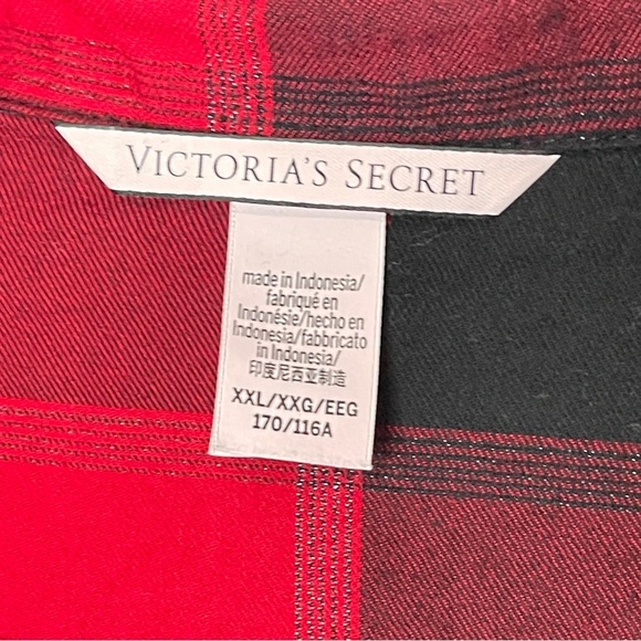 VICTORIA’S SECRET Buffalo Plaid Short-Sleeve Flannel Button Down, XXL - Picture 9 of 11
